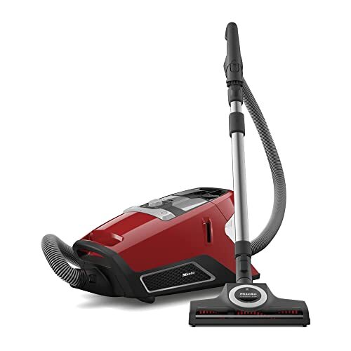 Miele 12034070 Blizzard CX1 Cat & Dog Bagless Cylinder Vacuum Cleaner with Turbo Brush for Pet Hair, EcoTeQ Floorhead, HEPA Lifetime Filter, Large Operating Radius, Mango Red